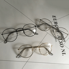 Strong Metallic Clear Round Glasses