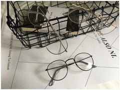 Strong Metallic Clear Round Glasses