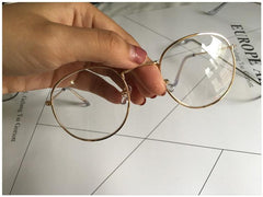 Strong Metallic Clear Round Glasses