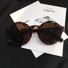 Stylish Bold Colorful Frame Round Sunglasses