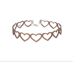 Wildleder Herz Löcher weiche Vintage Choker