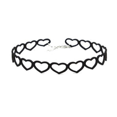 Wildleder Herz Löcher weiche Vintage Choker