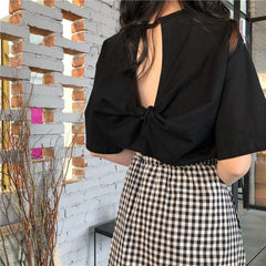 Summer Bright Colors Hollow Out Back T-Shirt