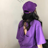 Summer Bright Colors Hollow Out Back T-Shirt