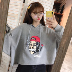 Sudadera corta colorida con estampado Swag Einstein de Tumblr