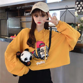 Swag Einstein Print Tumblr Buntes Crop Sweatshirt