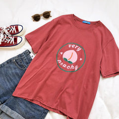 Camiseta extragrande con estampado "Sweet Very Peachy"