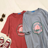 Sweet Very Peachy Printed Oversized T-Shirt