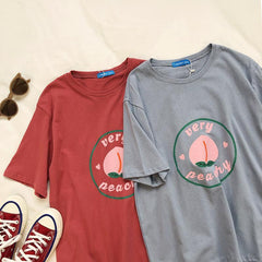 Camiseta extragrande con estampado "Sweet Very Peachy"