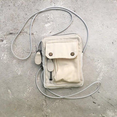 Techwear Schwarze Cremeweiße Ulzzang Kleine Umhängetasche