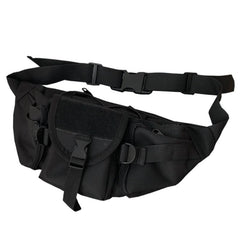 Bolso de hombro negro de estética coreana con bolsillos Techwear