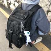 Mochila grande negra de moda para adolescentes