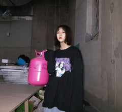 The Freezing Touch Of Fear – Sweatshirt mit Buchstaben-Aufdruck in Schwarz und Weiß