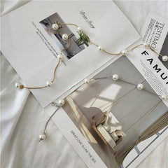 Cadenas de cintura con cuentas finas de perlas y estética pastel