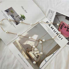 Cadenas de cintura con cuentas finas de perlas y estética pastel