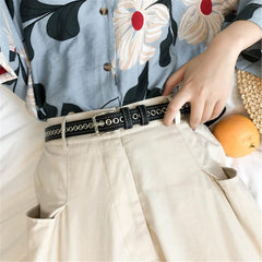 Thin Punk Style Black Leather Belt With Silver Eyelets