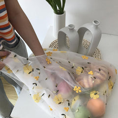 Transparente bestickte Einkaufstasche