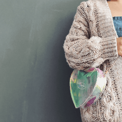 Bolso de hombro con corazón láser holográfico transparente