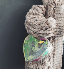 Bolso de hombro con corazón láser holográfico transparente