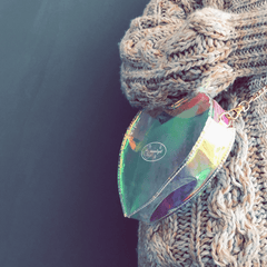 Bolso de hombro con corazón láser holográfico transparente