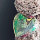 Bolso de hombro con corazón láser holográfico transparente