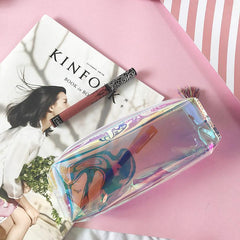 Transparente Laset Holographic Schreibwaren Bleistift Geldbörse Tasche