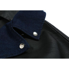 Trendy Pu-Leder-Denim-Motorrad-Outwear-Jacke