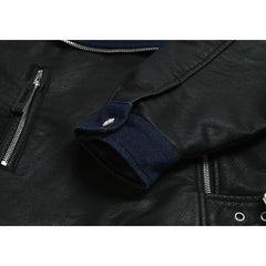 Trendy Pu-Leder-Denim-Motorrad-Outwear-Jacke