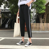 Trendy Sportish Seite Glitter Linien Oversized Hose