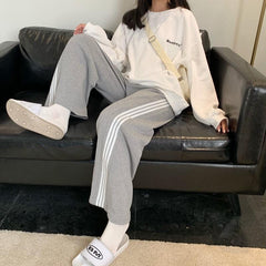 Pantalones holgados con triple línea lateral, estilo años 90