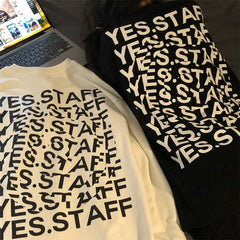 Tumblr Aesthetic Yes Letter Print Long Sleeve T-Shirt