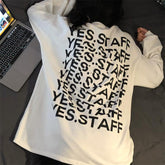 Tumblr Aesthetic Yes Letter Print Long Sleeve T-Shirt