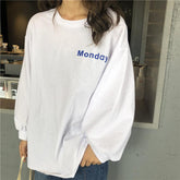 Sudadera extragrande con estampado "Día de la semana" de Tumblr