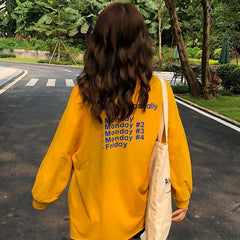 Sudadera extragrande con estampado "Día de la semana" de Tumblr