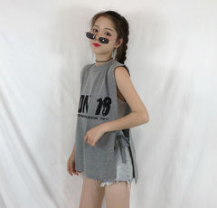 Traje de dos piezas: camiseta sin mangas y sudadera extragrande