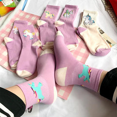 Calcetines con estampado de unicornio