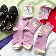 Calcetines con estampado de unicornio