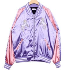 Chaqueta blazer con bordado de unicornio