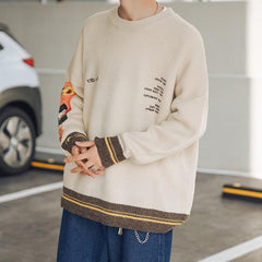 Van Gogh imprime el suéter Art Hoe suéter suelto de color caqui