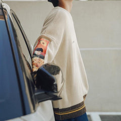 Van Gogh imprime el suéter Art Hoe suéter suelto de color caqui