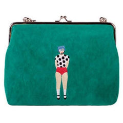 Bolso de hombro con bordado de terciopelo