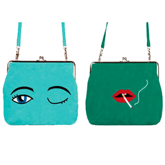 Bolso de hombro con bordado de terciopelo