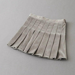 Falda plisada suave y brillante de terciopelo