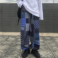 Haremshose mit Kordelzug und Patchwork-Muster im Vintage-Stil