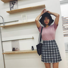 Vintage Karierter Minirock mit hoher Taille