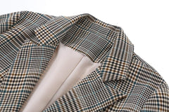 Lose Jeansjacke mit Vintage-Karomuster