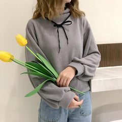 Vintage gerippter Pullover mit lockeren Puffärmeln