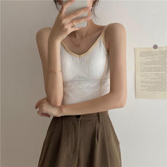 Schmaler BH-Top im Vintage-Stil mit gerippten Nähten