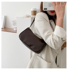 Vintage Baguette-Tasche aus weichem PU-Leder