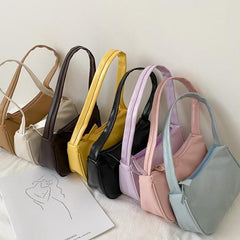 Vintage Baguette-Tasche aus weichem PU-Leder